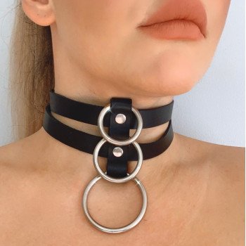 Choker para cuello con tres argollas